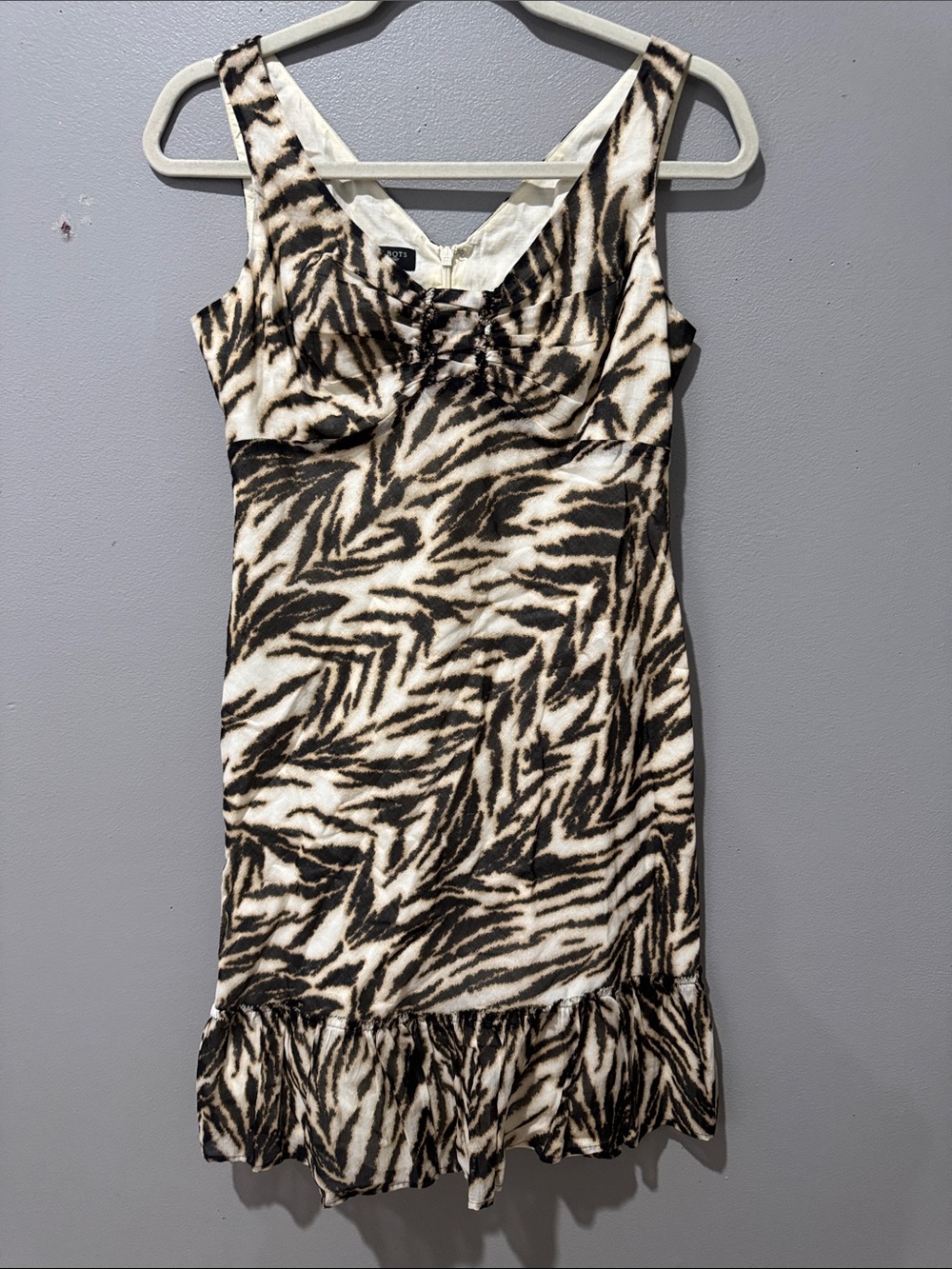 Talbots Zebra-Print Midi  Dress in Black & Cream